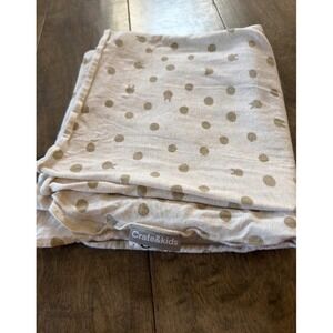 Crate & Kids Natural Organic Heathered Jersey Swaddle Blanket Polka Dot Bunny